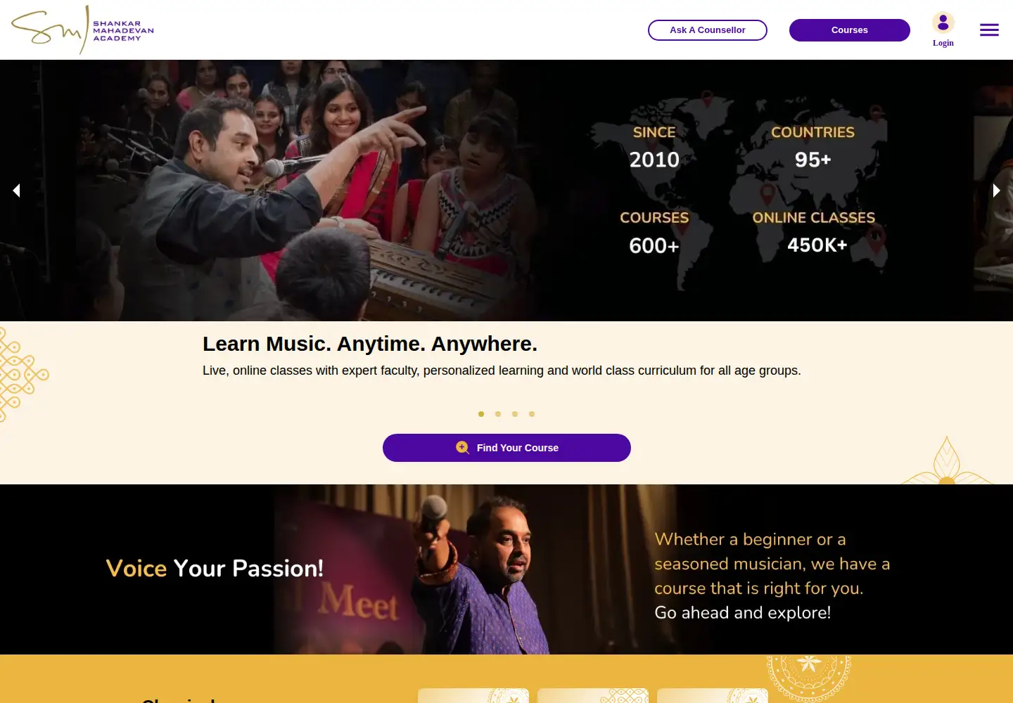 Screenshot of shankarmahadevanacademy.com