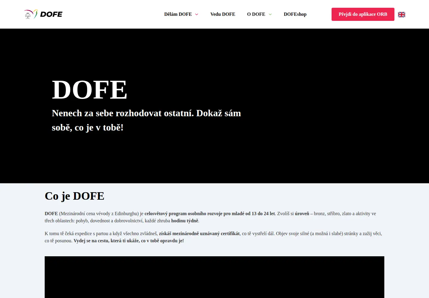 Screenshot of dofe.cz