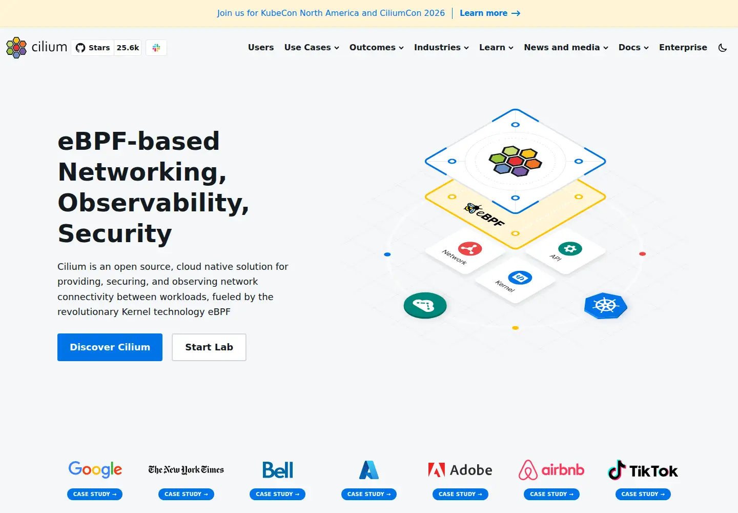 Screenshot of cilium.io