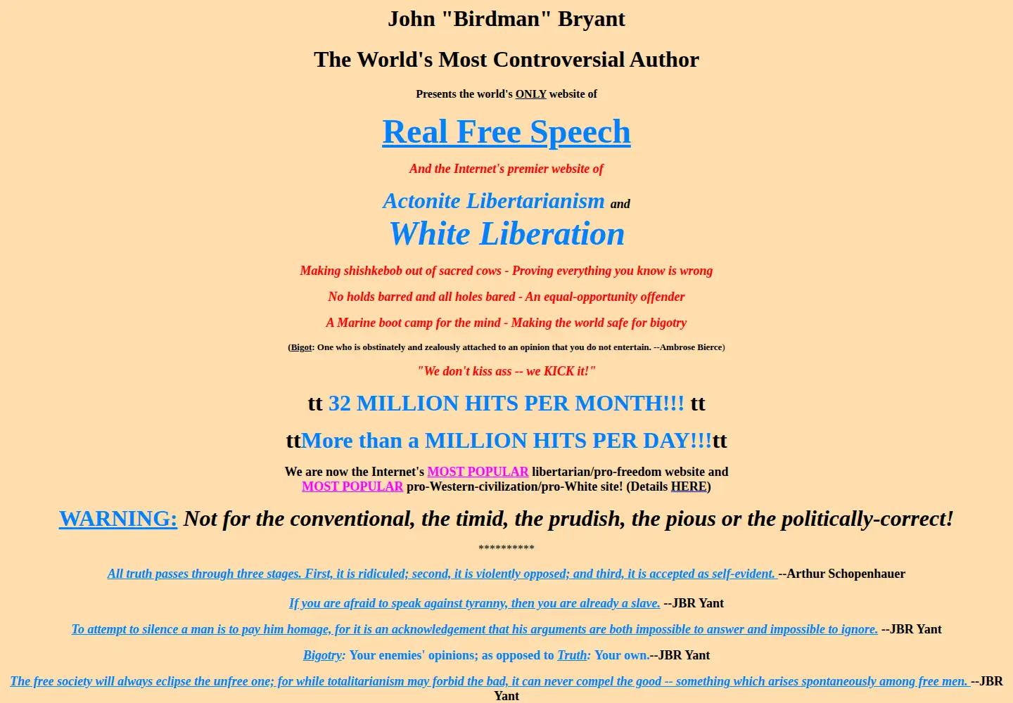 Screenshot of thebirdman.org