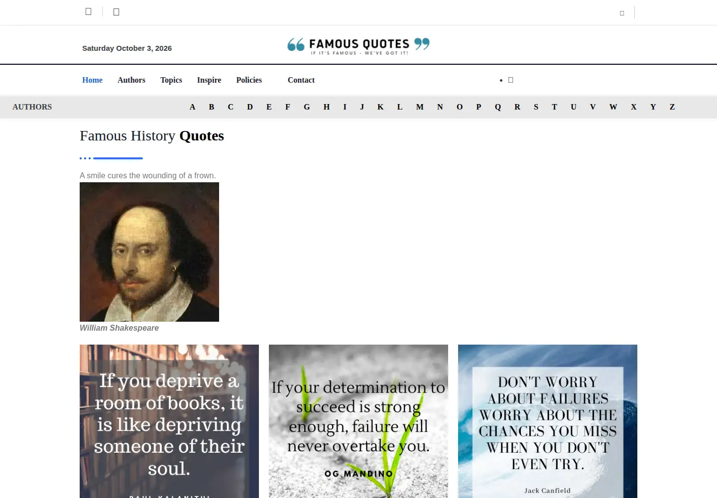 Screenshot of famousquotes.com