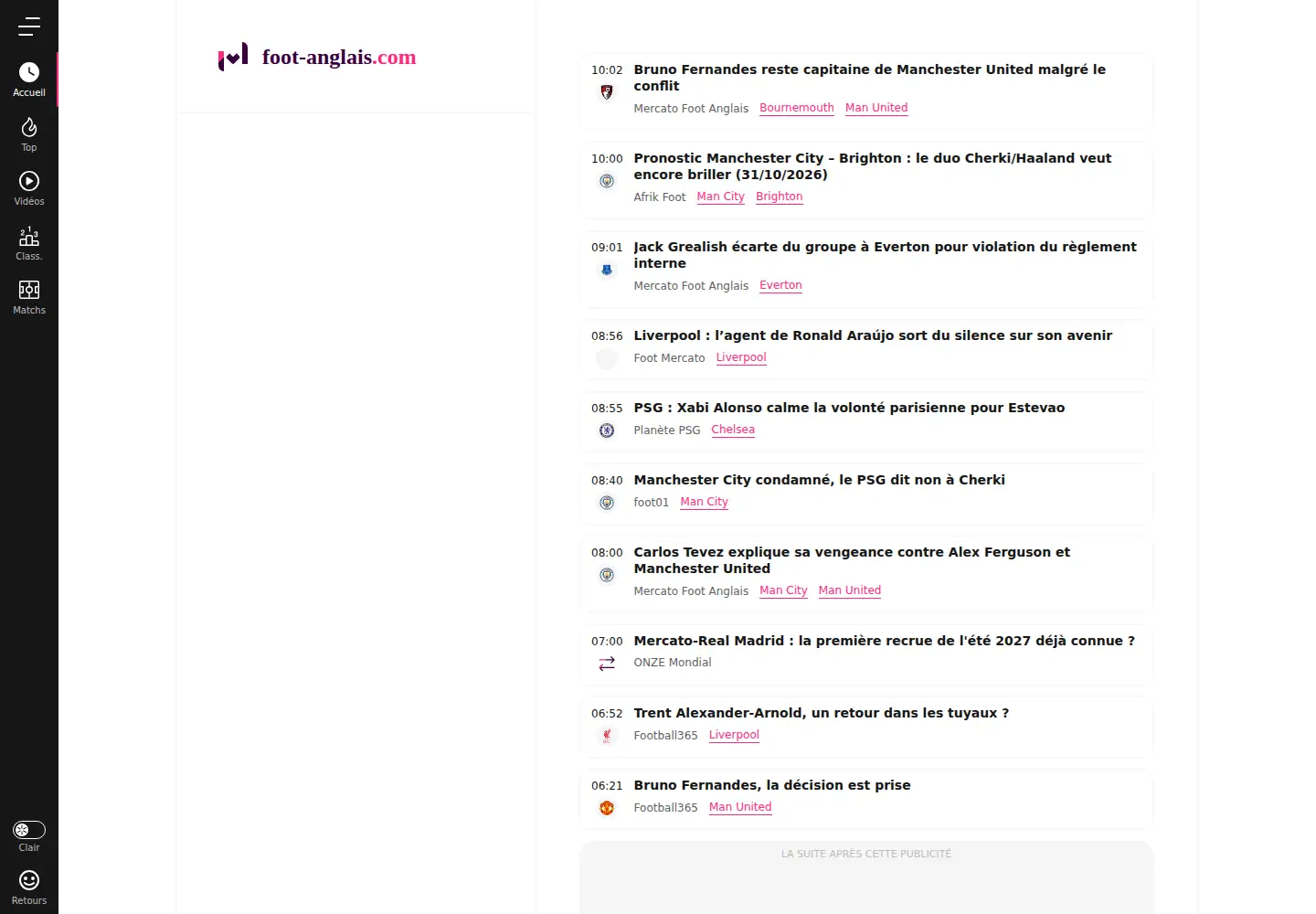 Screenshot of footanglais365.com