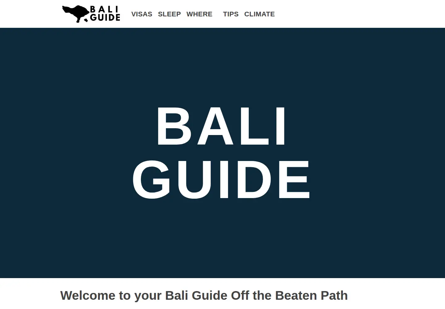 Screenshot of baliguide.com