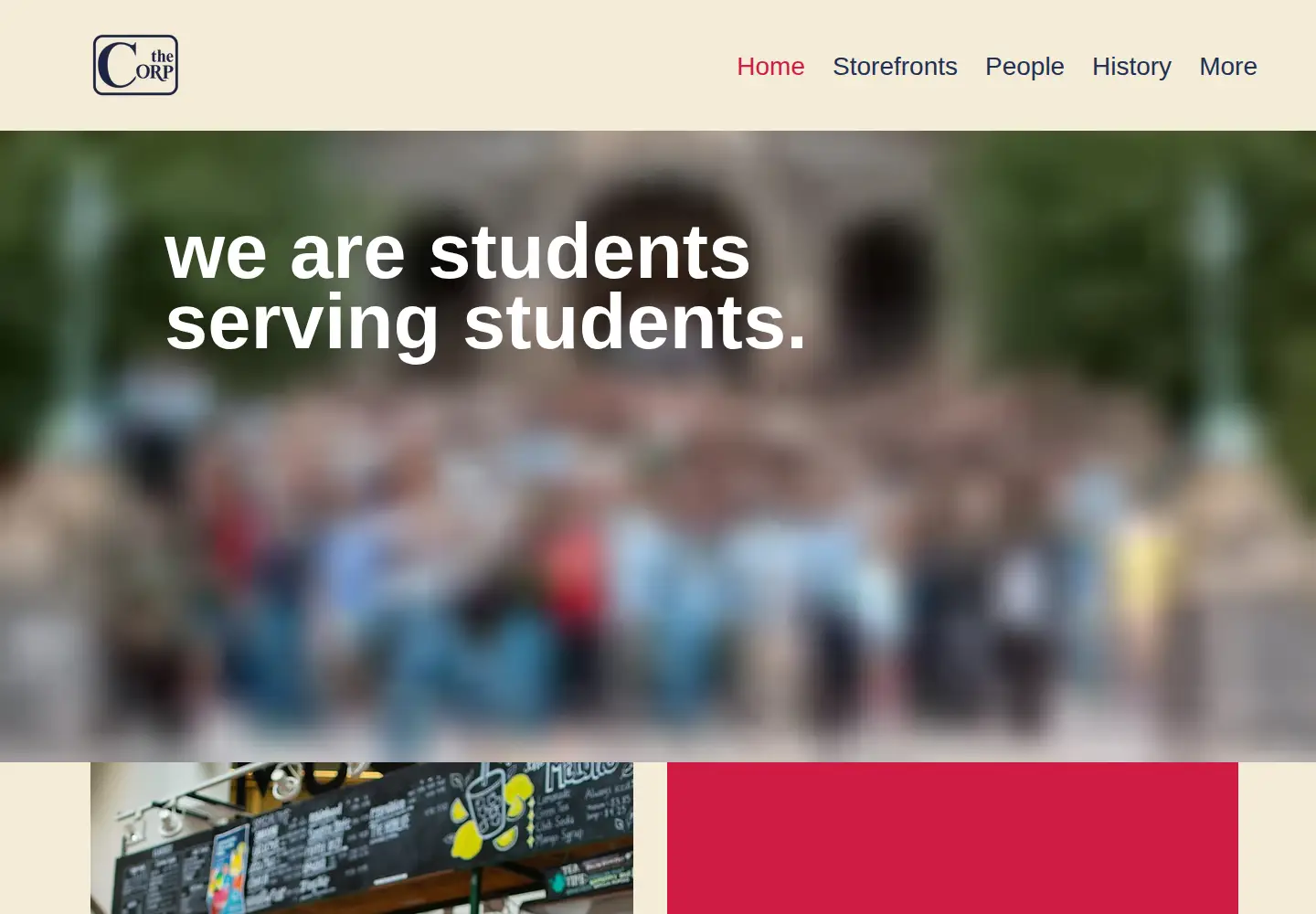 Captured homepage of thecorp.org in the current scan