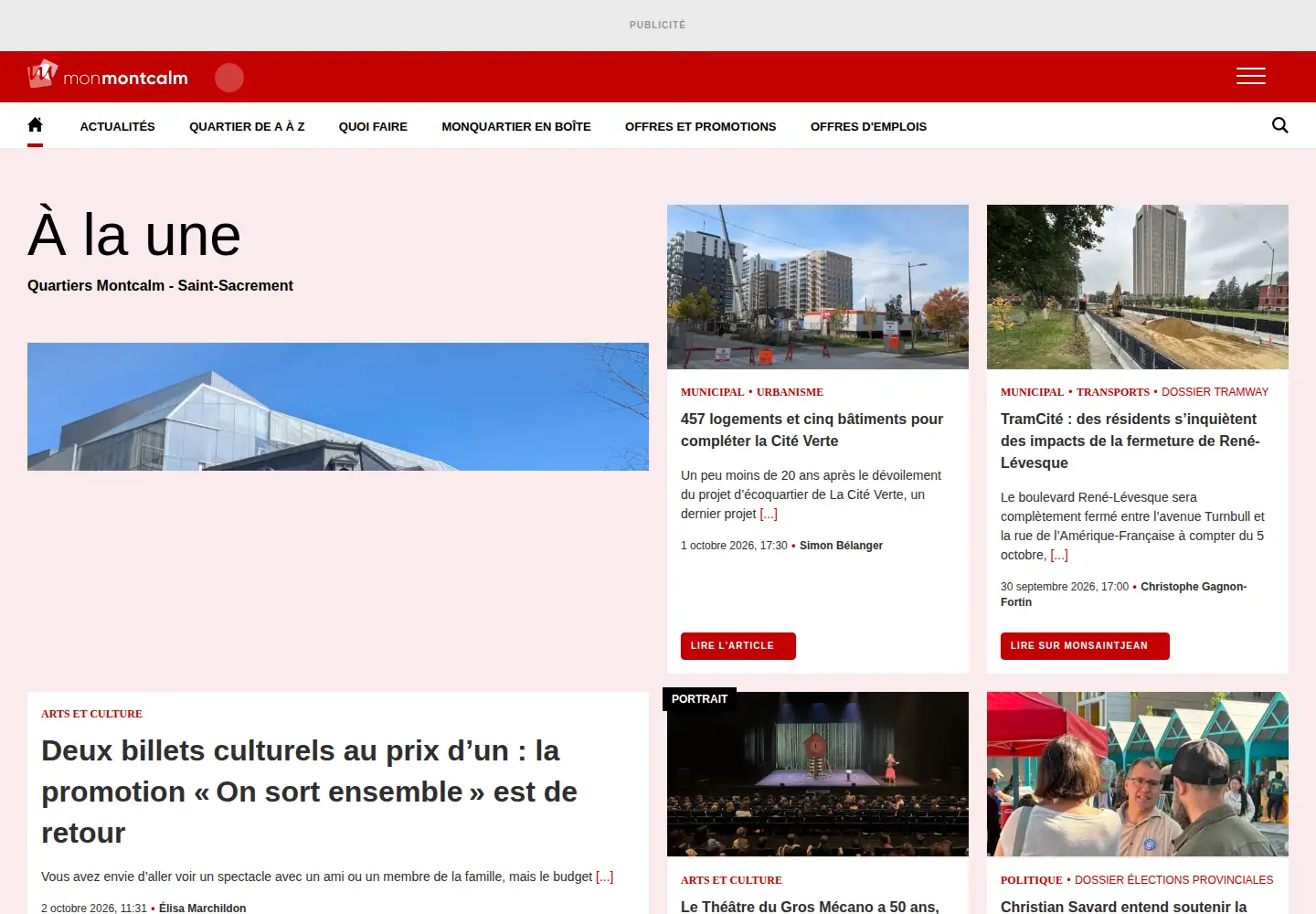 Captured homepage of monmontcalm.com in the current scan
