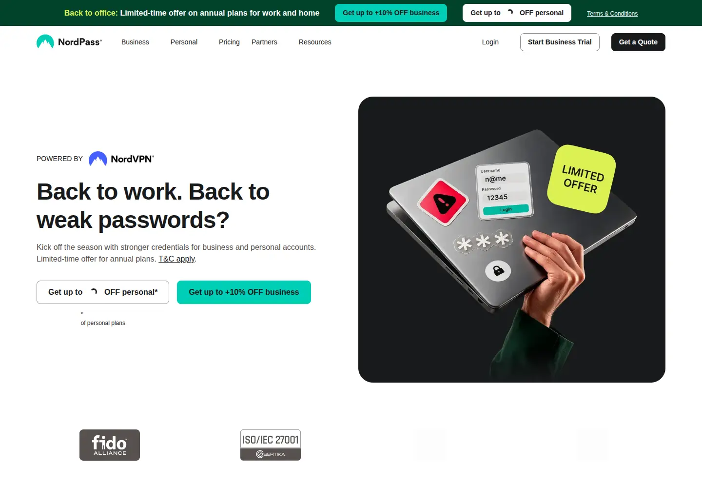 Screenshot of nordpass.com