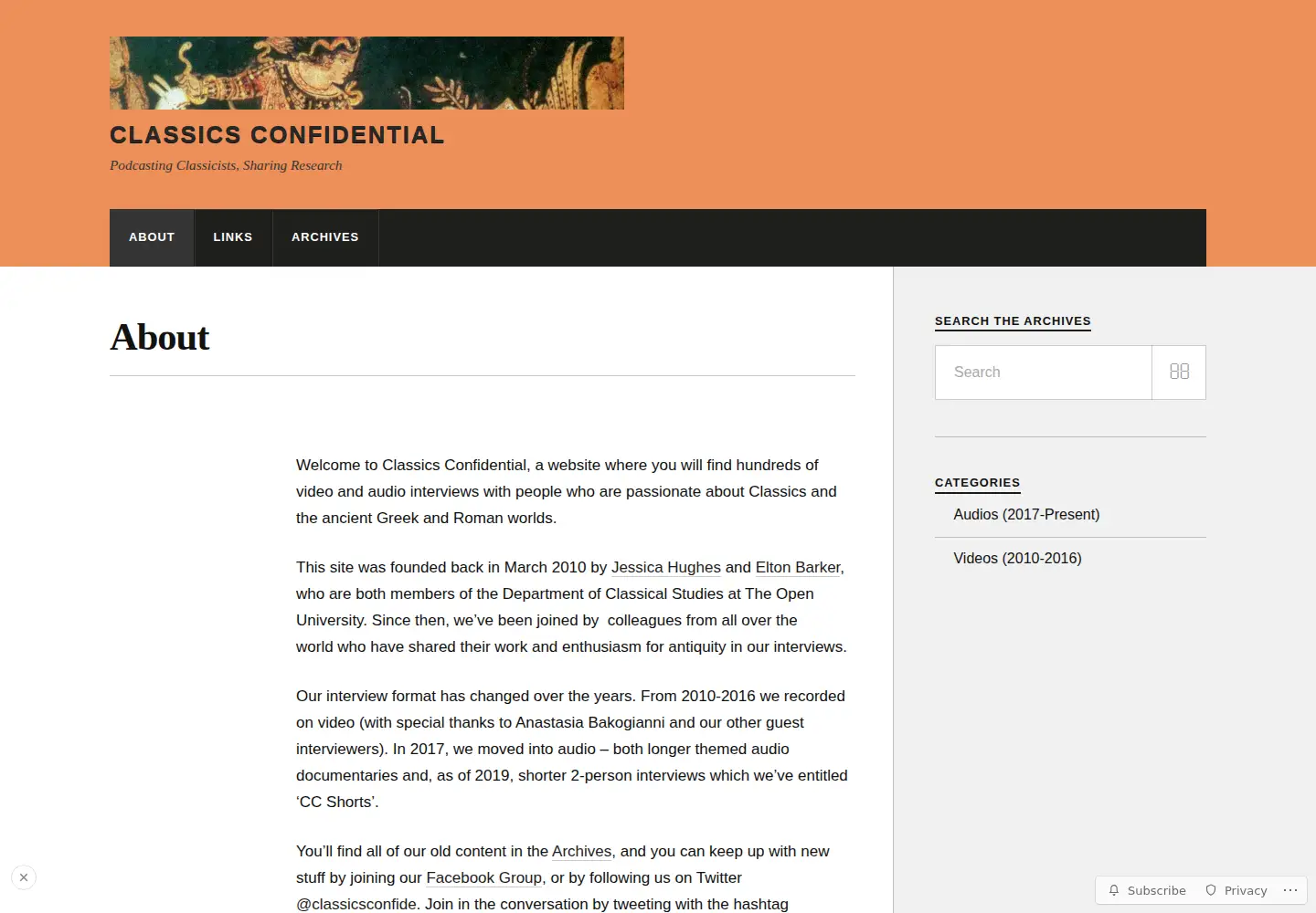 Screenshot of classicsconfidential.co.uk