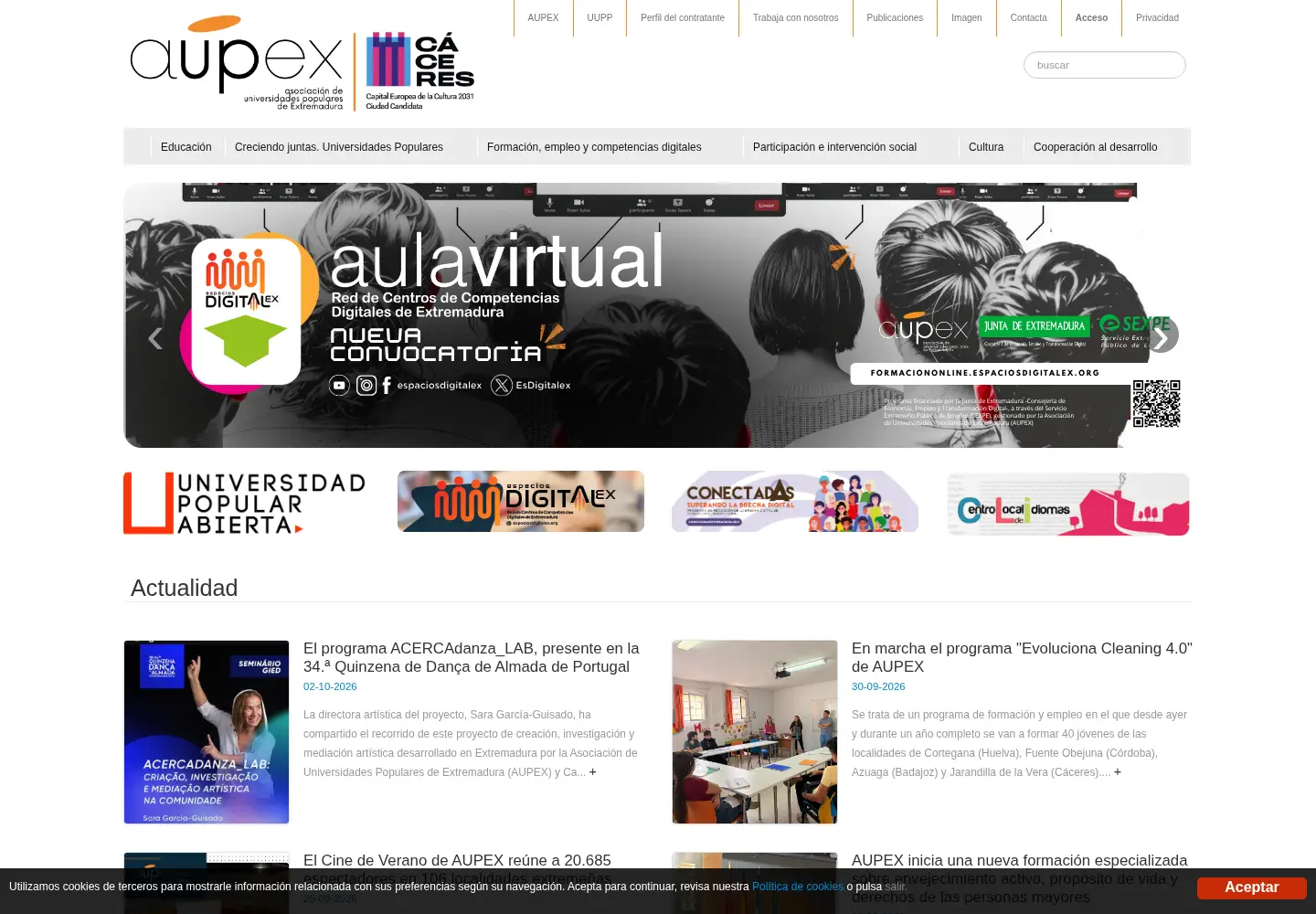 Screenshot of aupex.org