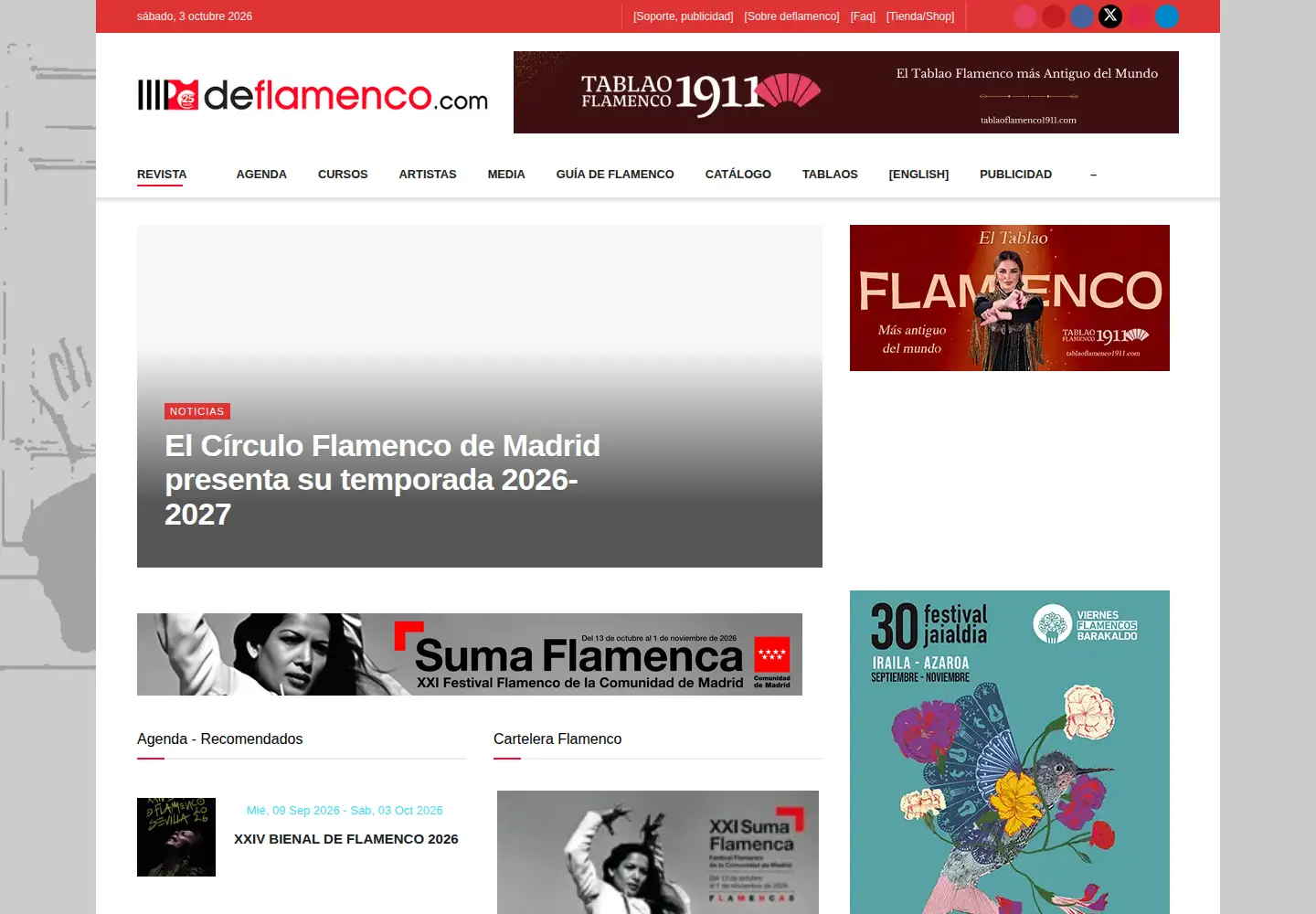 Captured homepage of deflamenco.com in the current scan