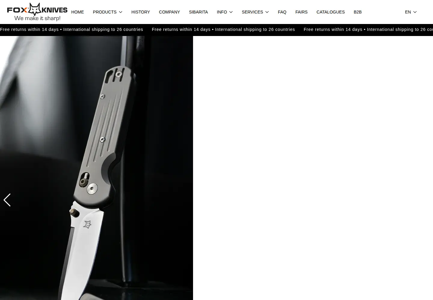 Screenshot of foxcutlery.com