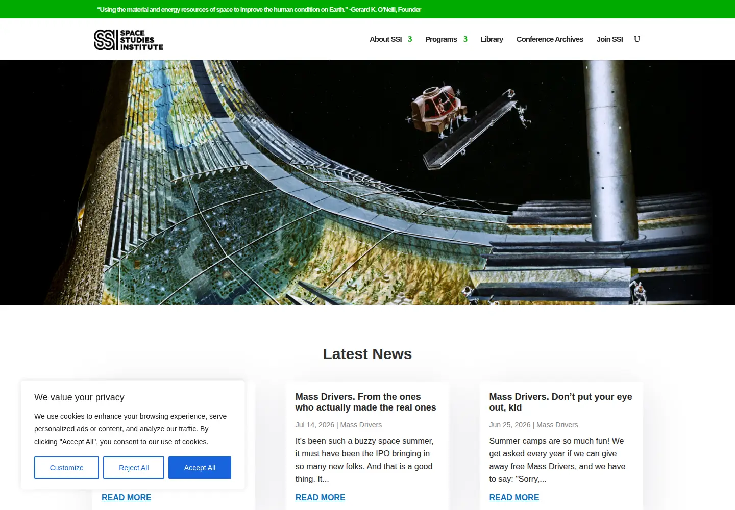 Captured homepage of ssi.org in the current scan
