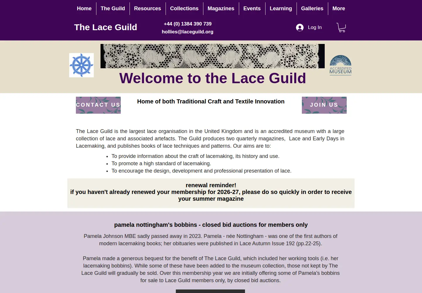 Screenshot of laceguild.org
