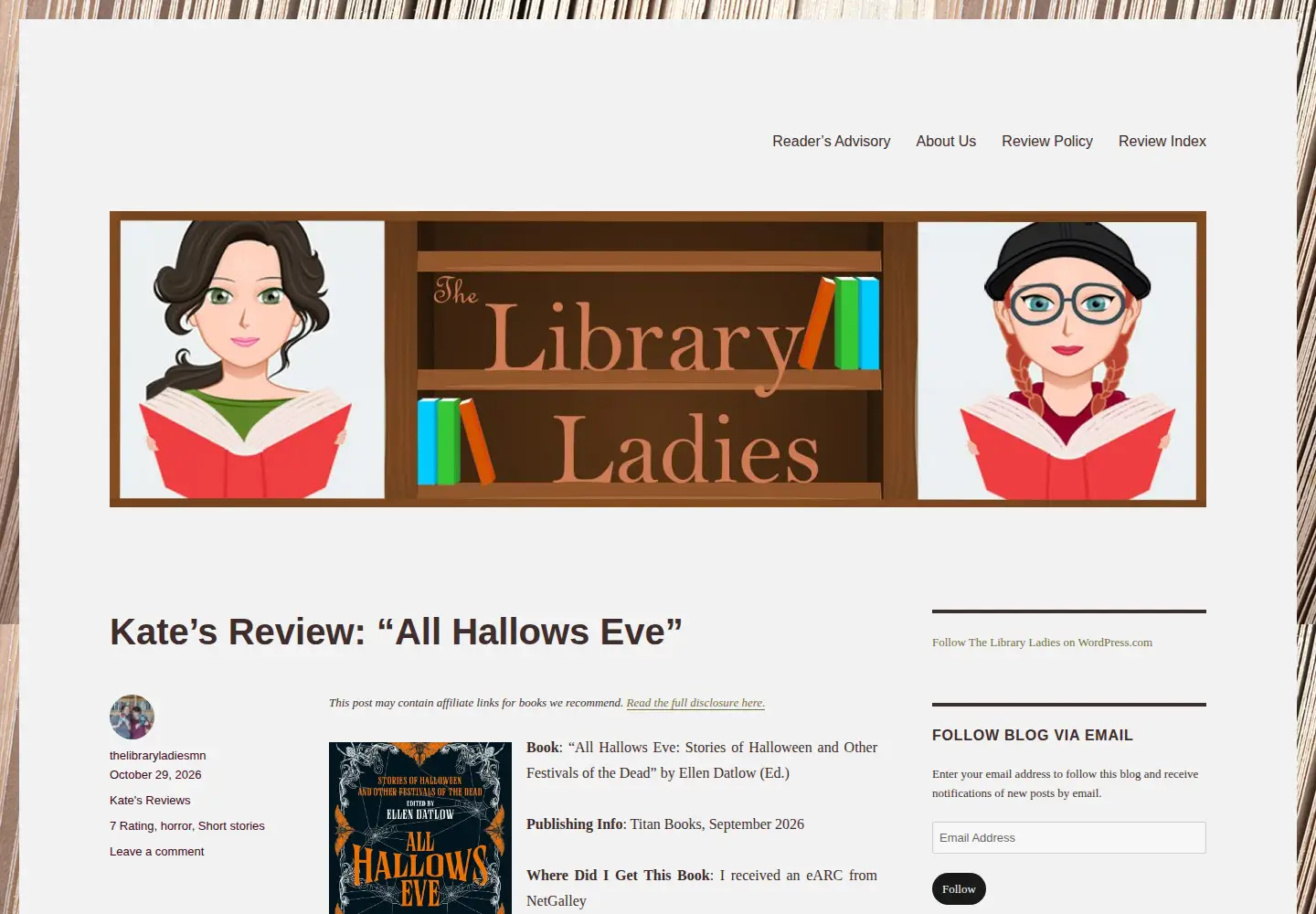 Screenshot of thelibraryladies.com
