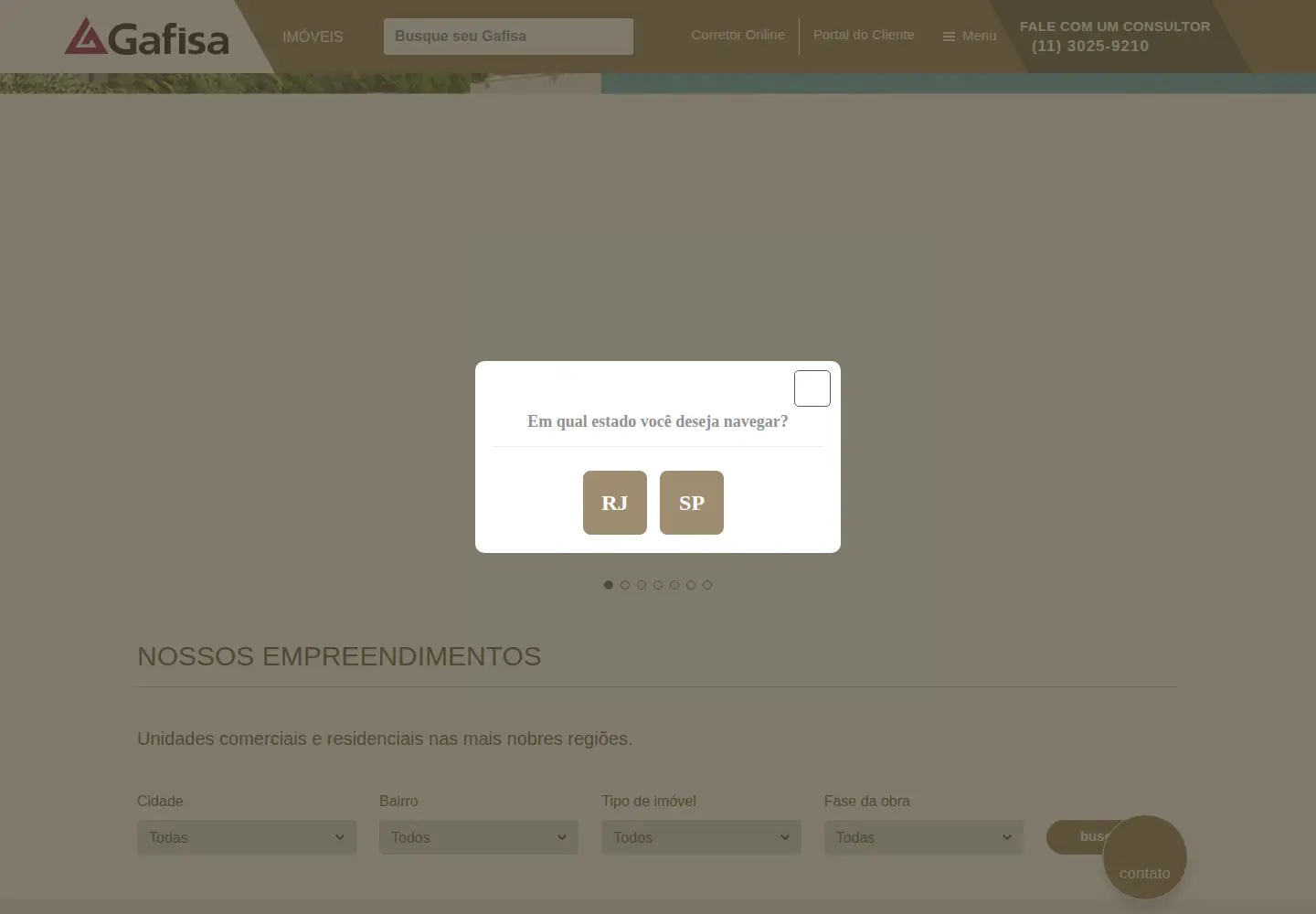 Screenshot of gafisa.com.br