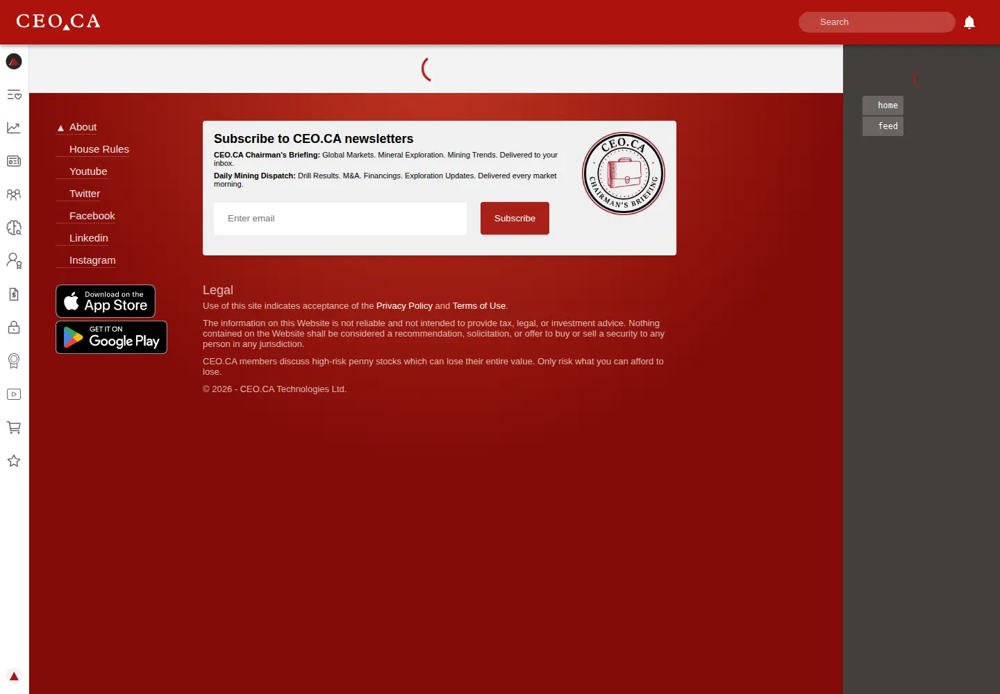Screenshot of ceo.ca