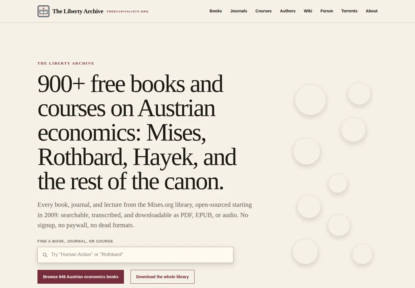 Screenshot of freecapitalists.org