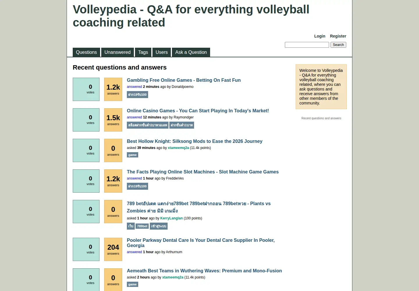 Screenshot of volleypedia.org