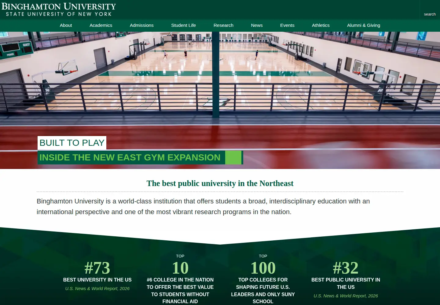Screenshot of binghamton.edu