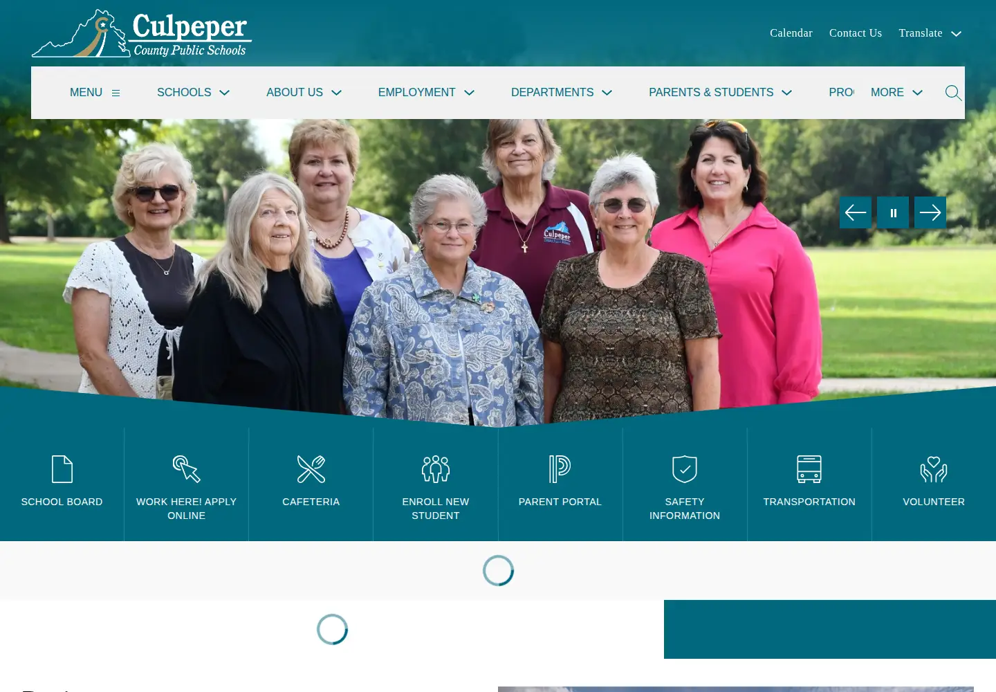 Screenshot of culpeperschools.org