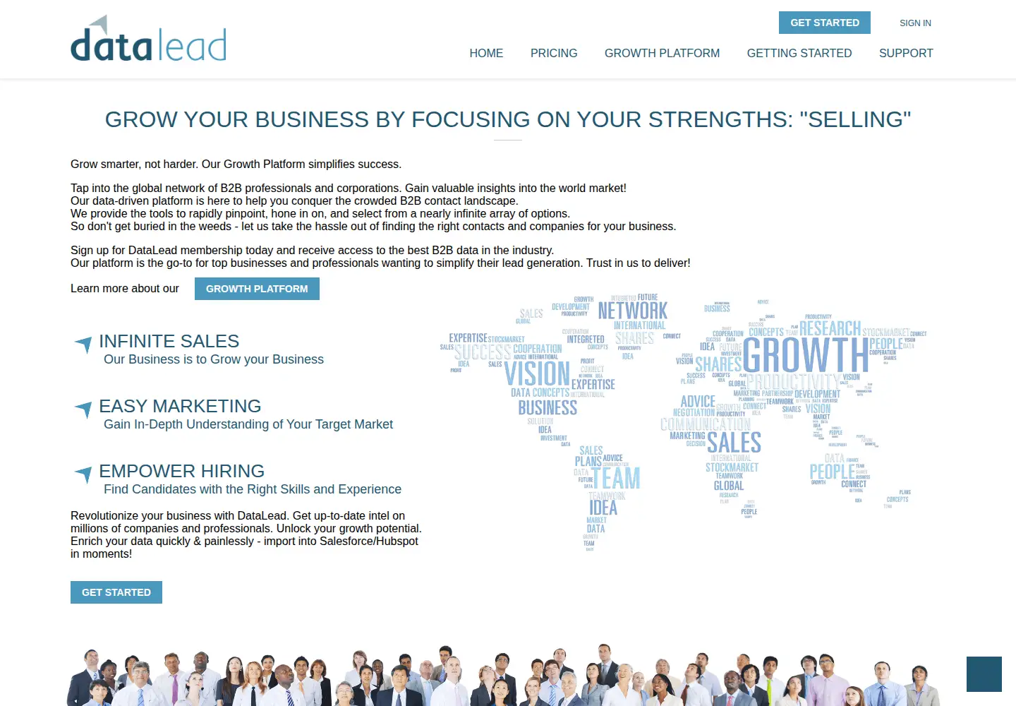Captured homepage of data-lead.com in the current scan