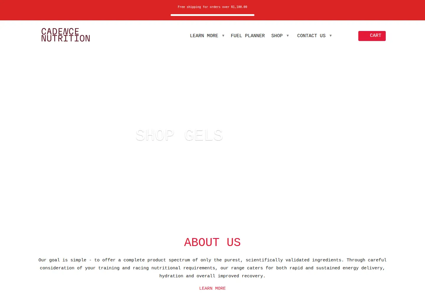Screenshot of cadencenutrition.com