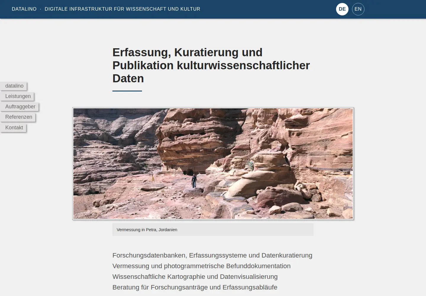 Captured homepage of datalino.de in the current scan