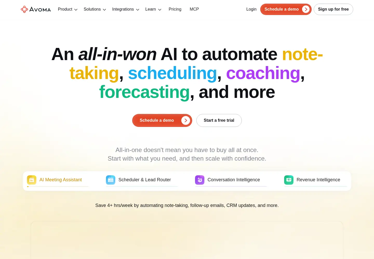 Screenshot of avoma.com