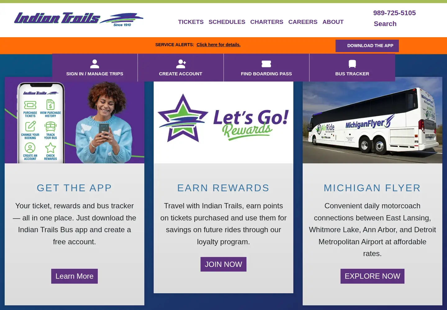Screenshot of indiantrails.com