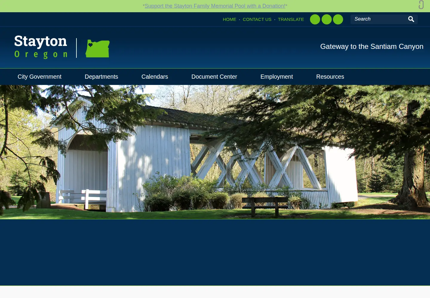 Screenshot of staytonoregon.gov