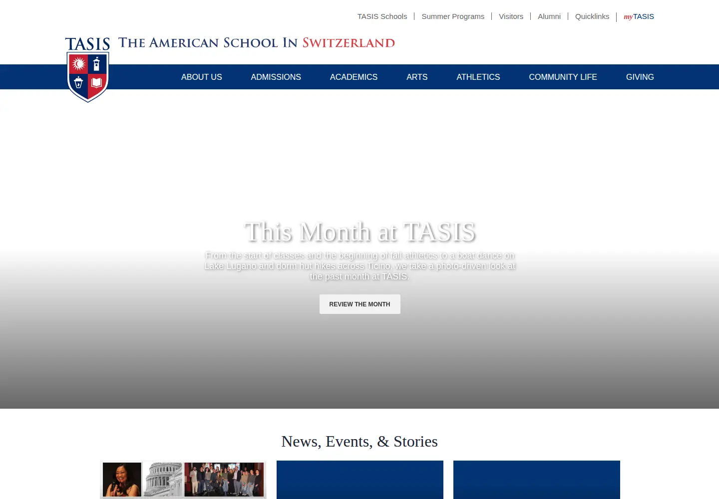 Captured homepage of tasis.ch in the current scan