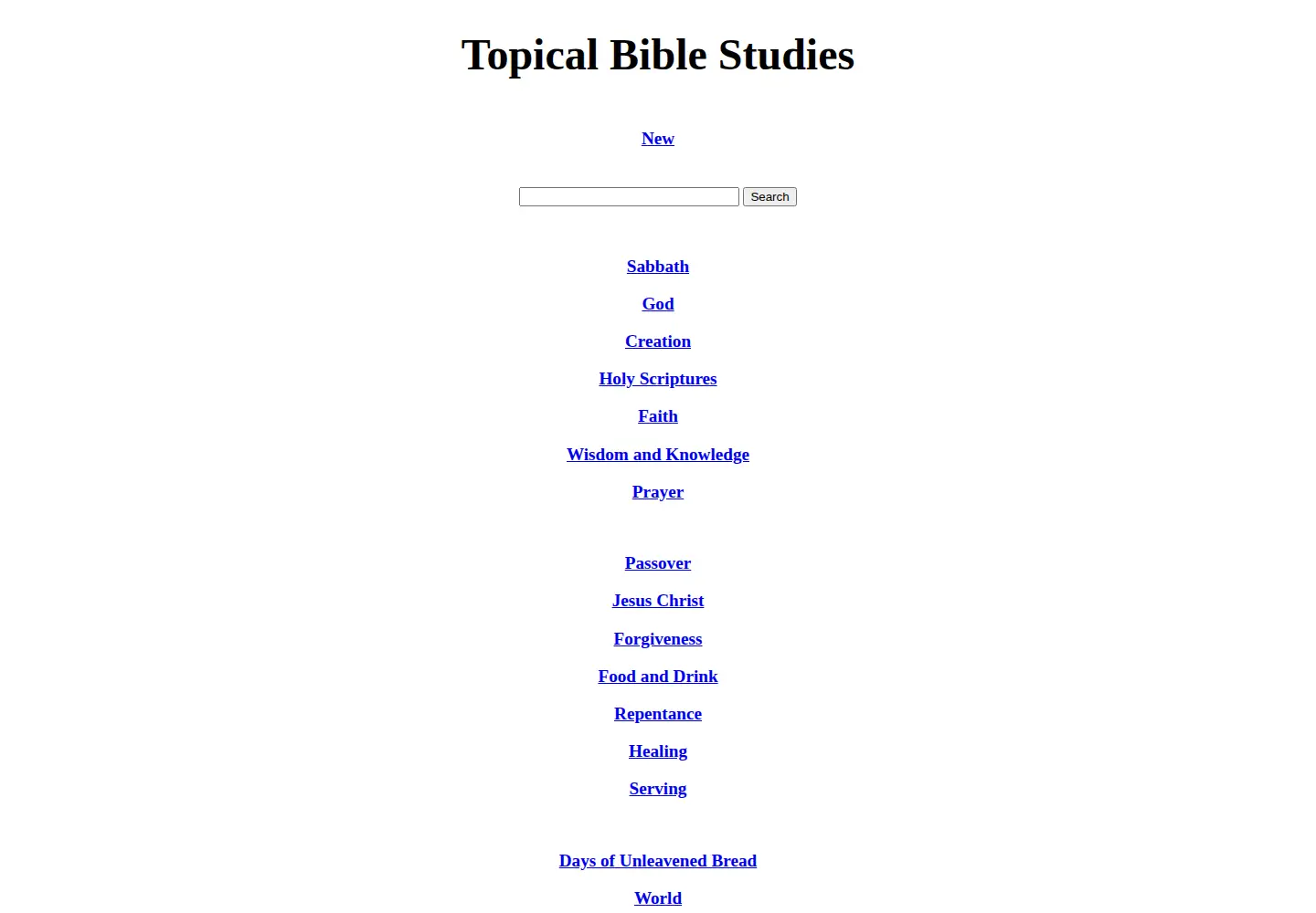 Captured homepage of topical-bible-studies.org in the current scan