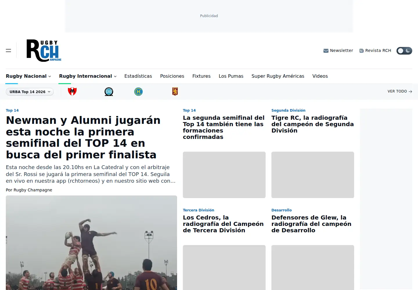 Screenshot of rugbychampagneweb.com