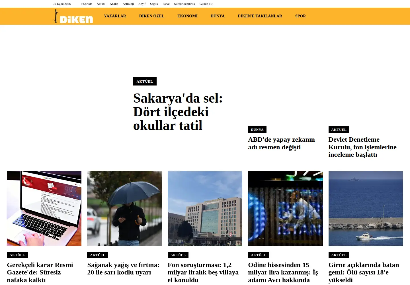 Screenshot of diken.com.tr