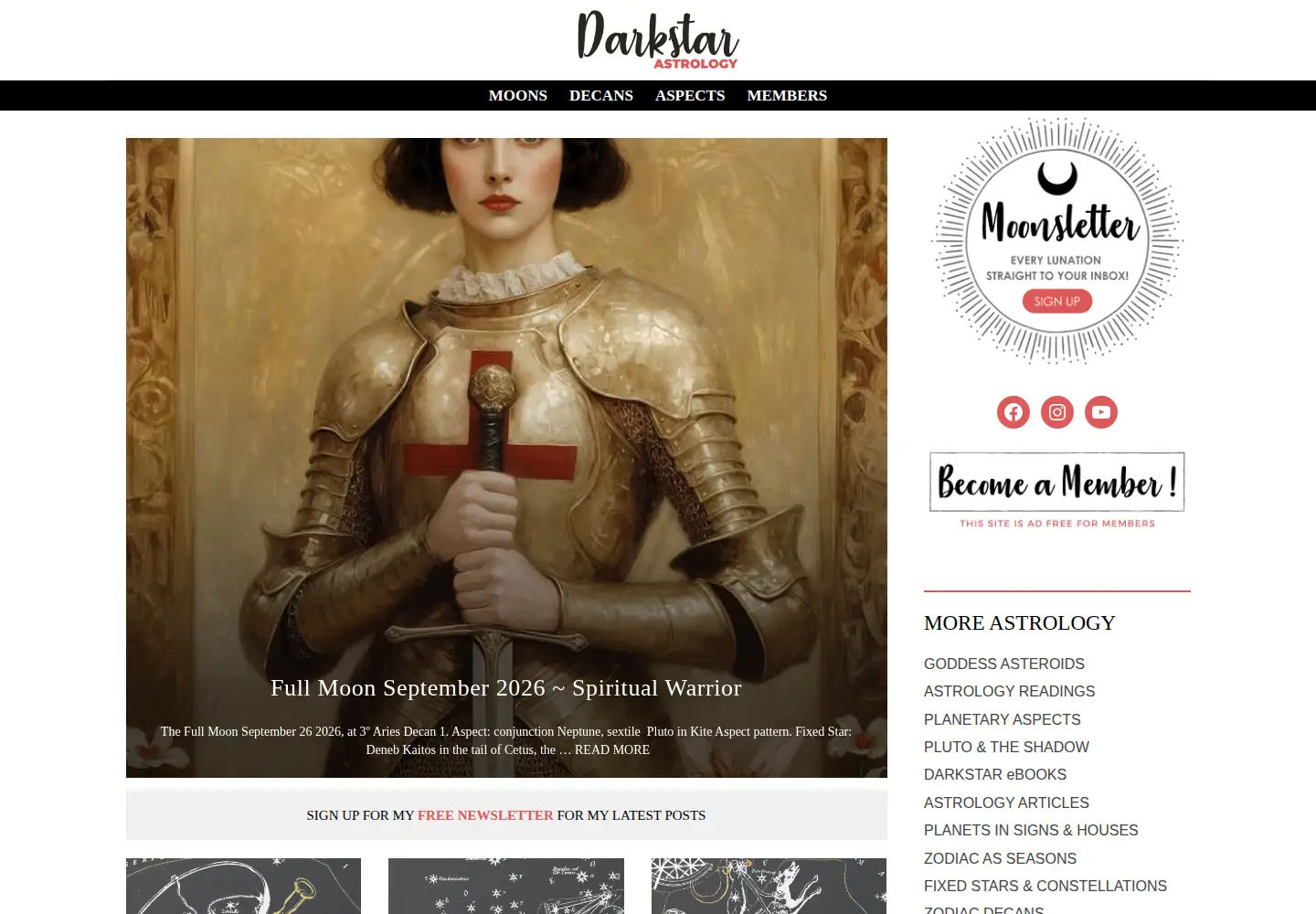 Screenshot of darkstarastrology.com