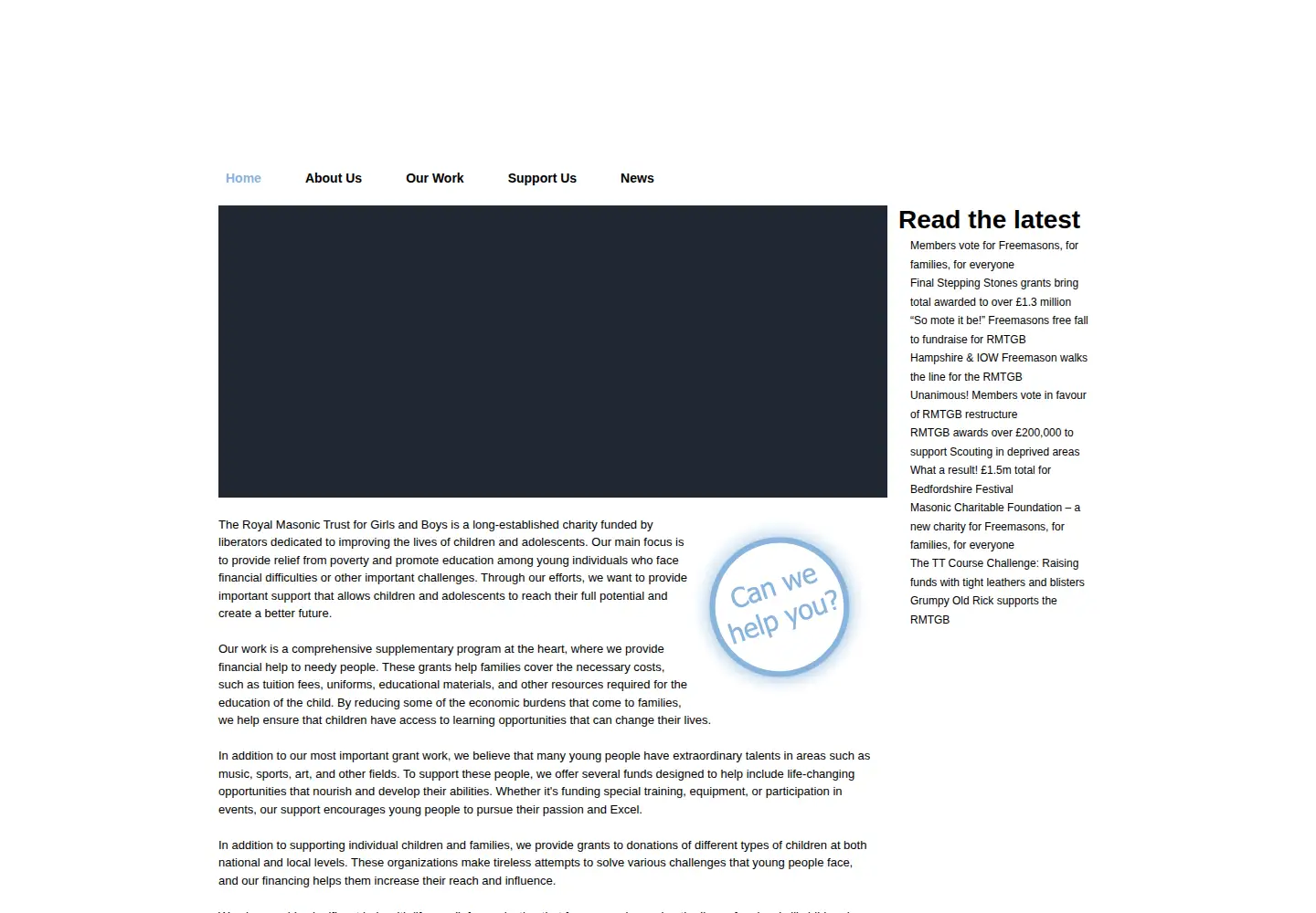 Captured homepage of rmtgb.org in the current scan