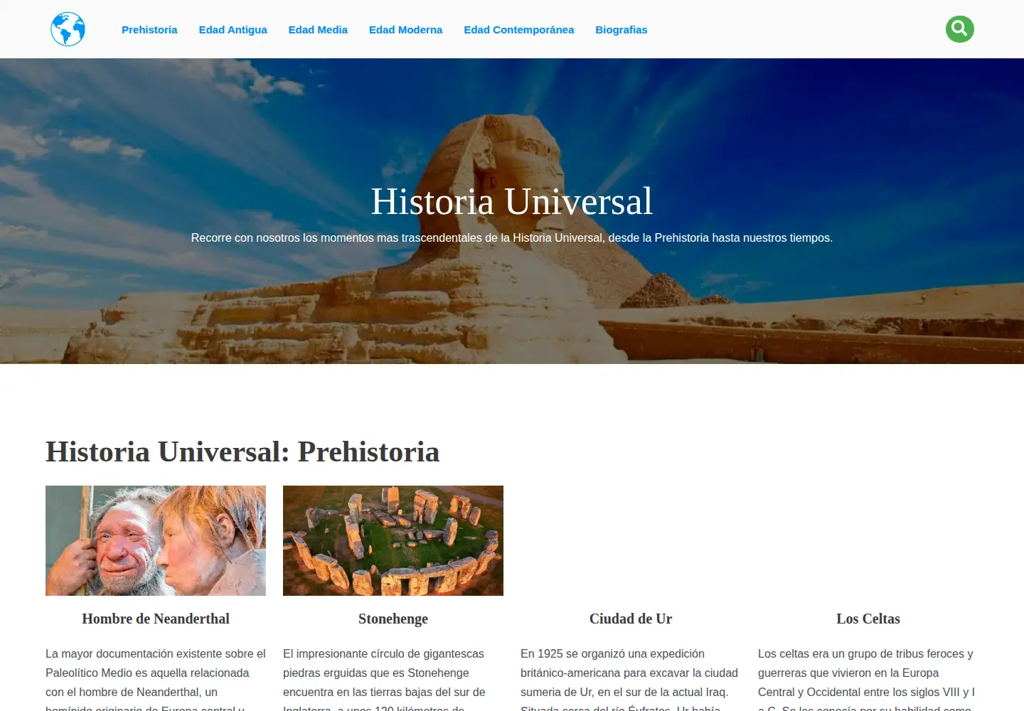 Screenshot of mihistoriauniversal.com