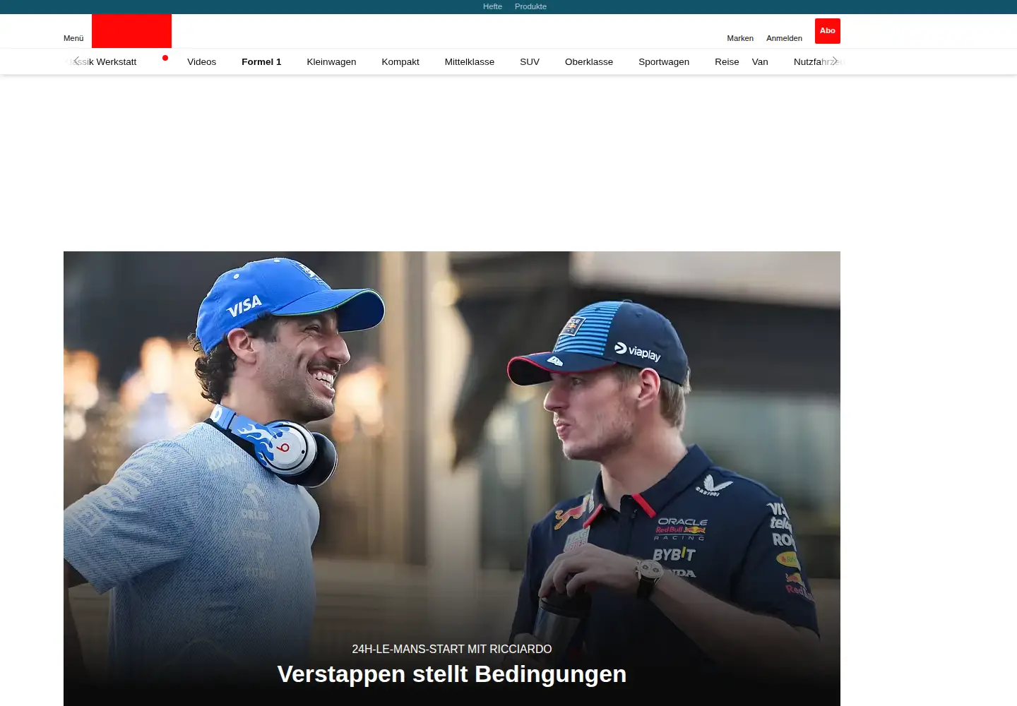 Captured homepage of motorsport-aktuell.com in the current scan