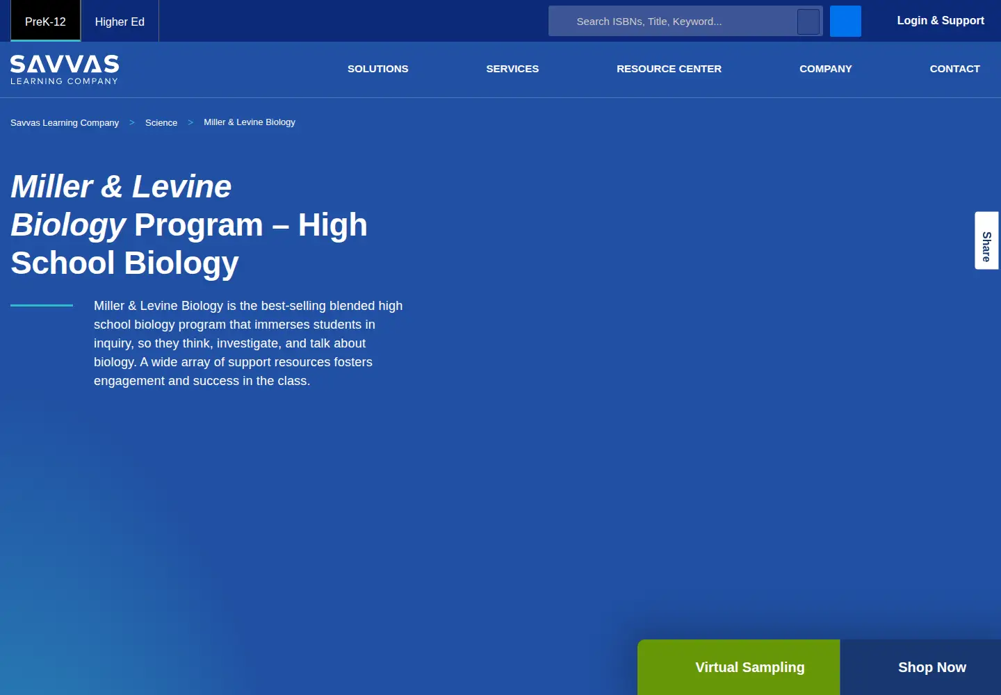 Screenshot of biology.com