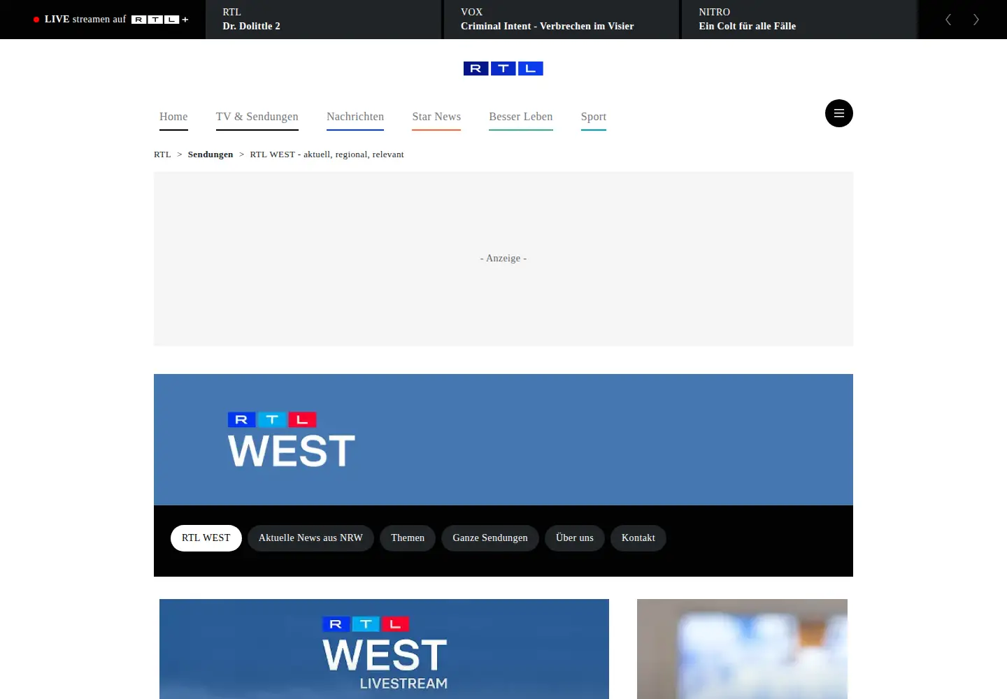 Screenshot of rtl-west.de