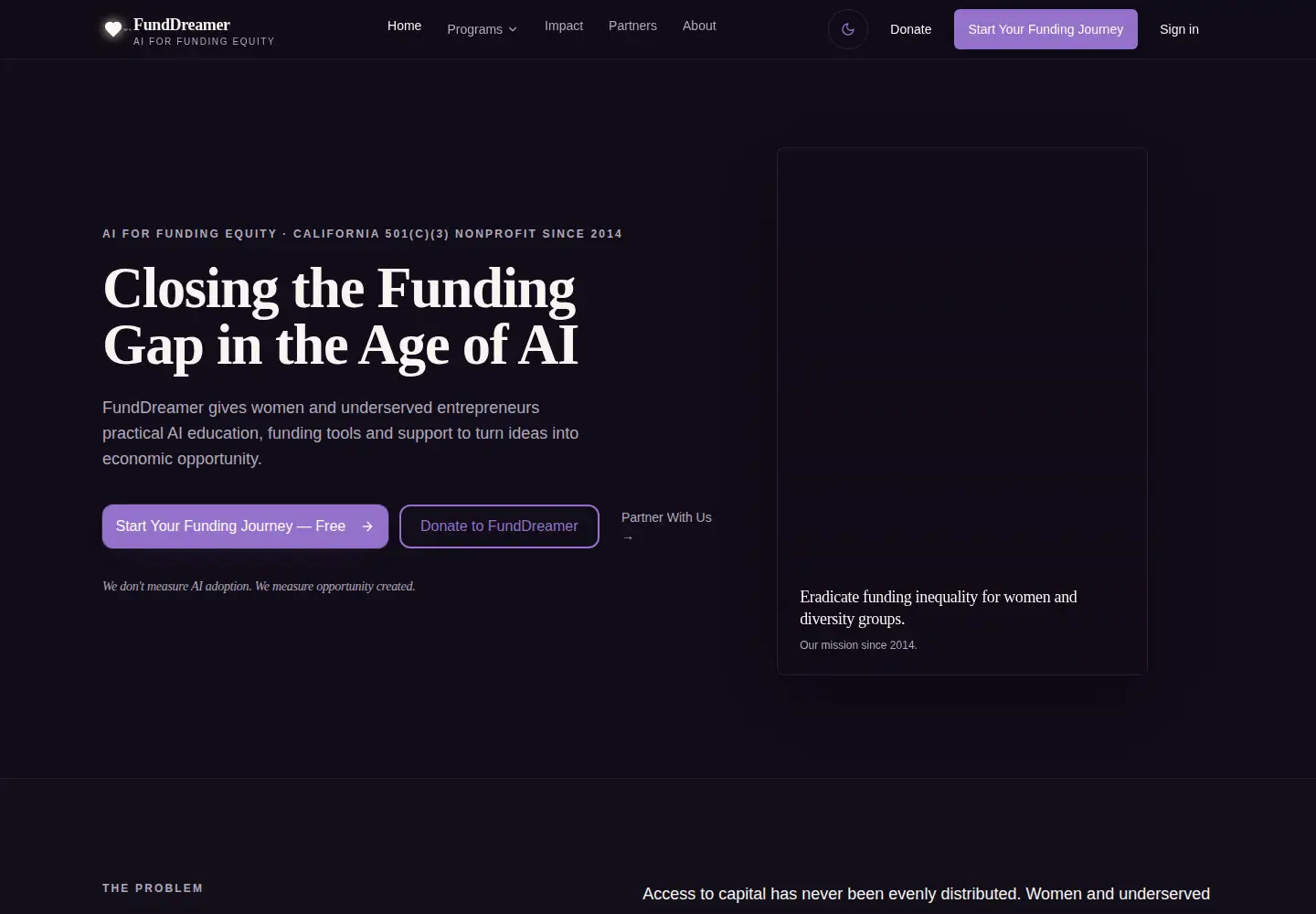Screenshot of funddreamer.com