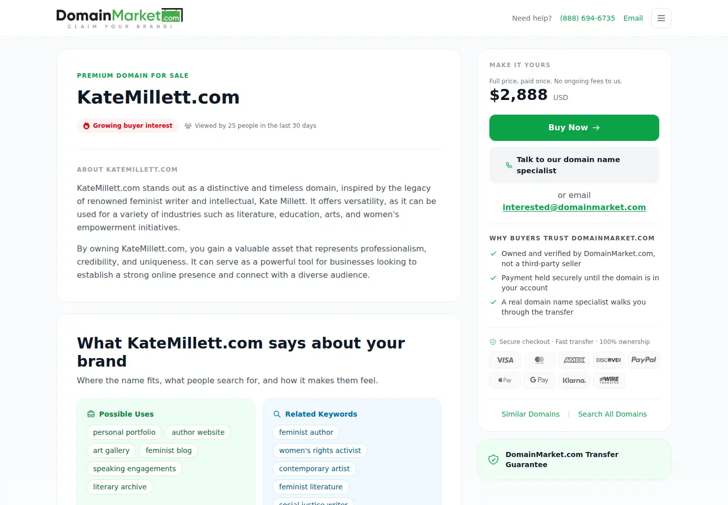 Screenshot of katemillett.com
