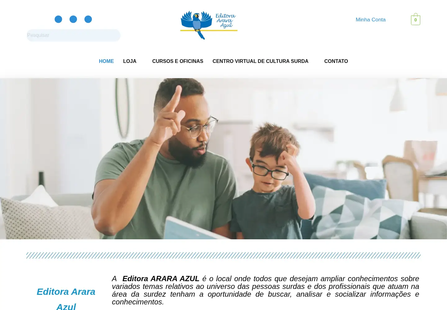 Captured homepage of editora-arara-azul.com.br in the current scan