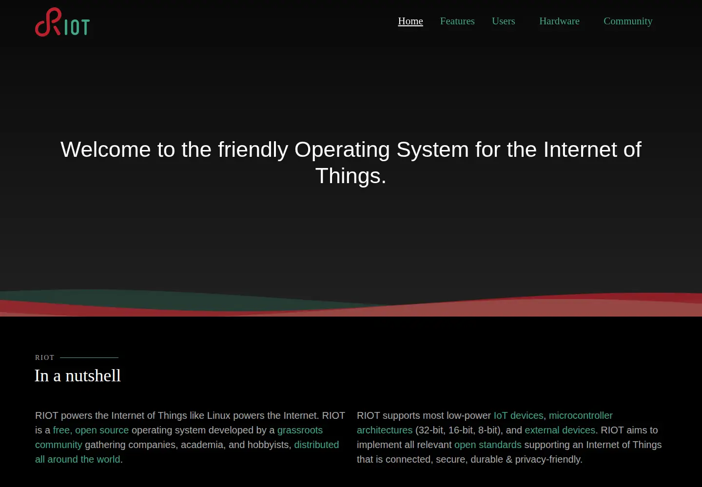 Screenshot of riot-os.org