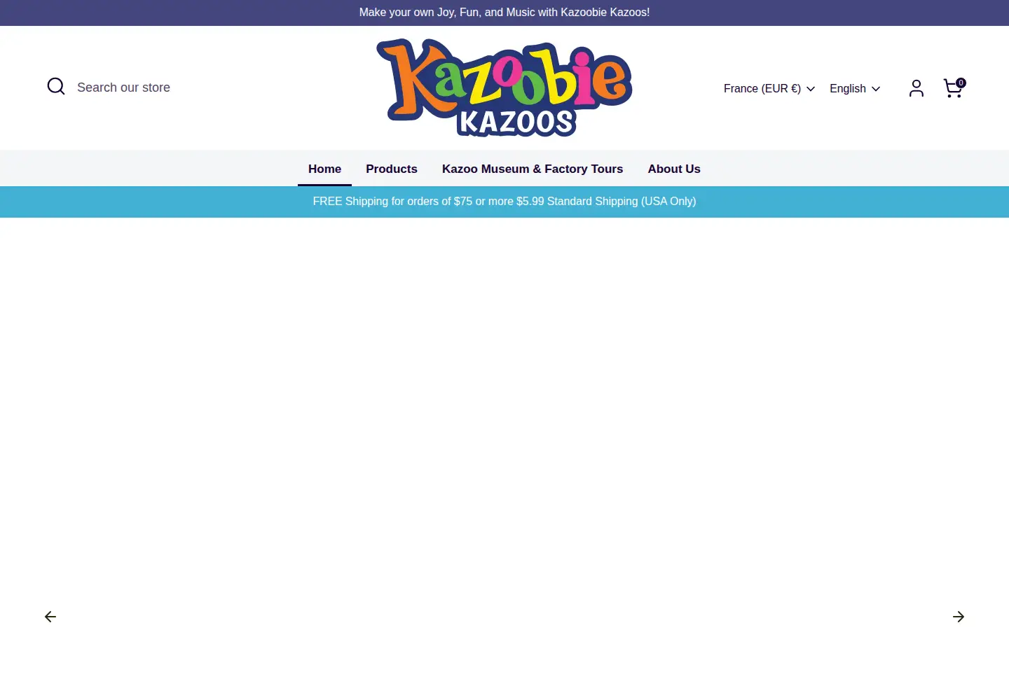 Screenshot of kazoos.com