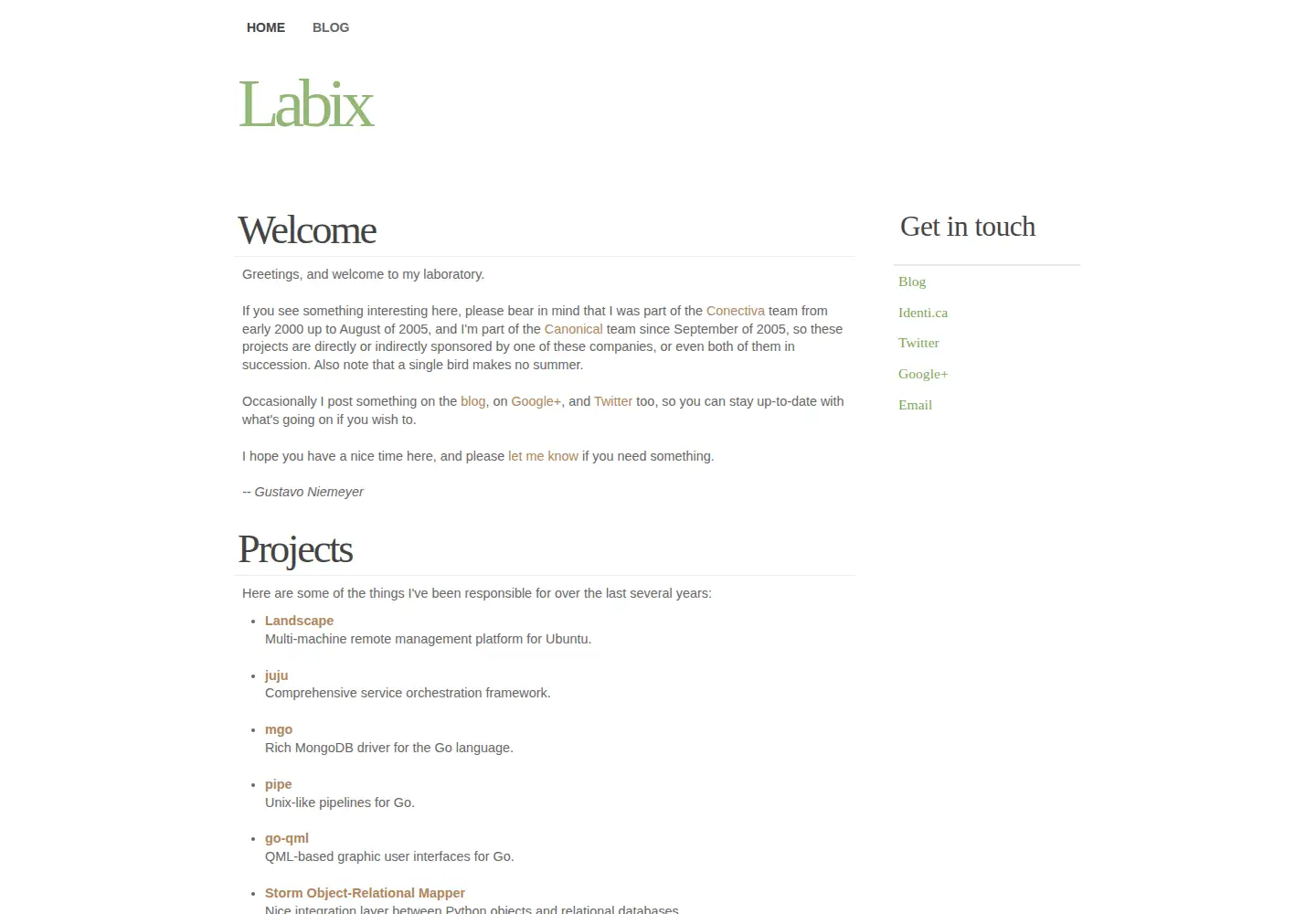 Screenshot of labix.org