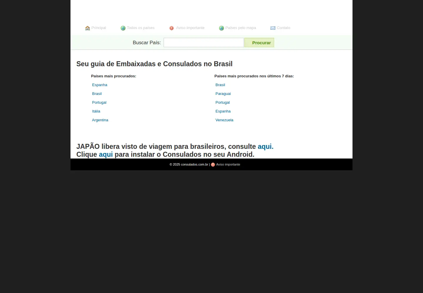 Screenshot of consulados.com.br