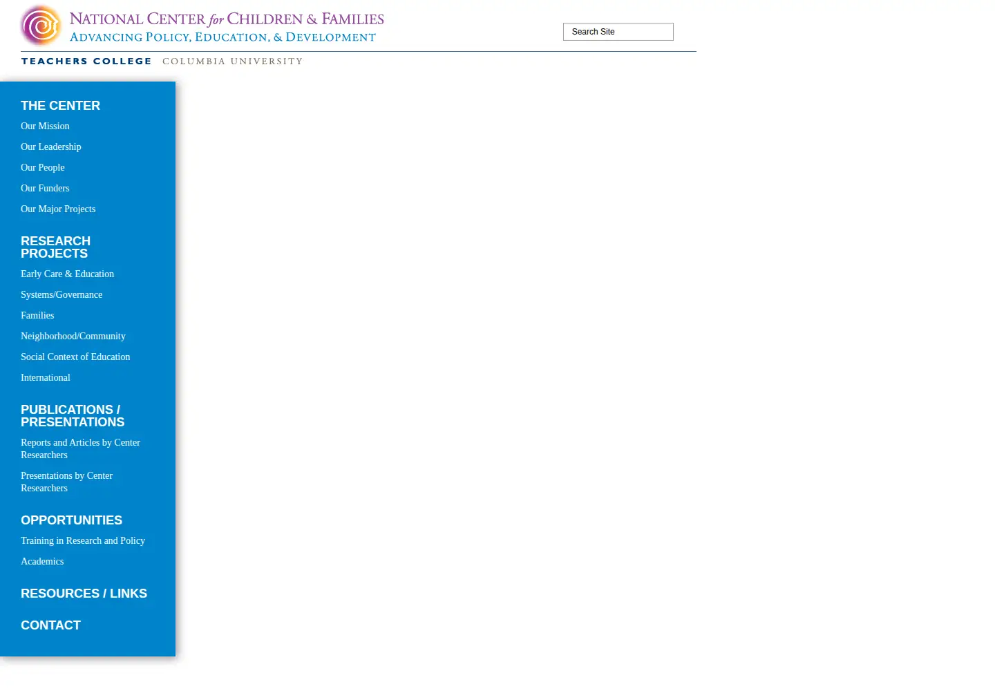 Captured homepage of policyforchildren.org in the current scan