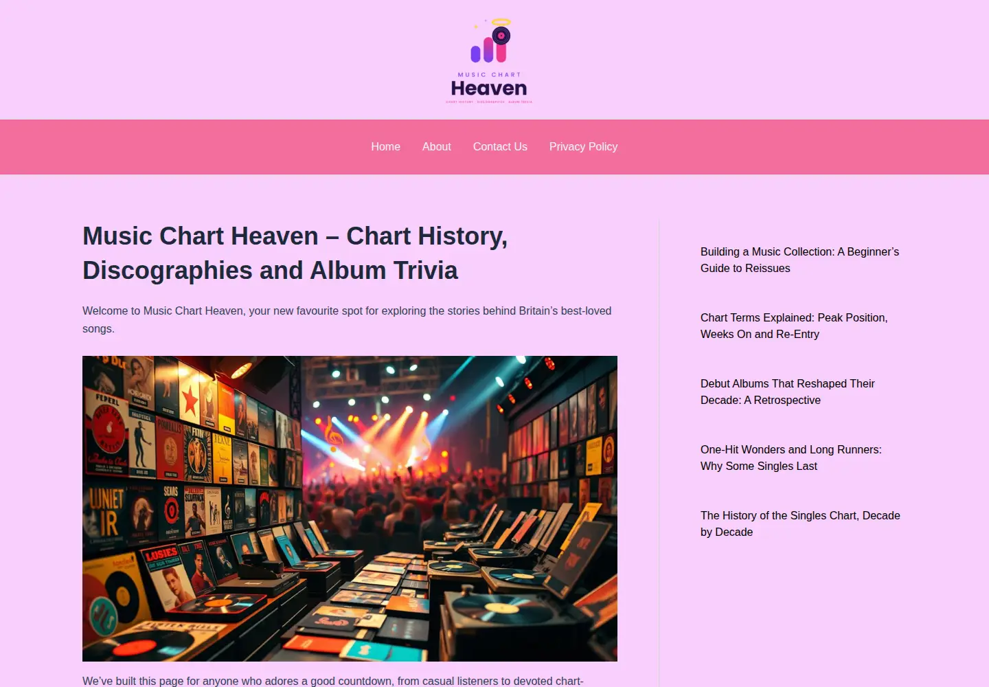 Screenshot of musicchartheaven.com