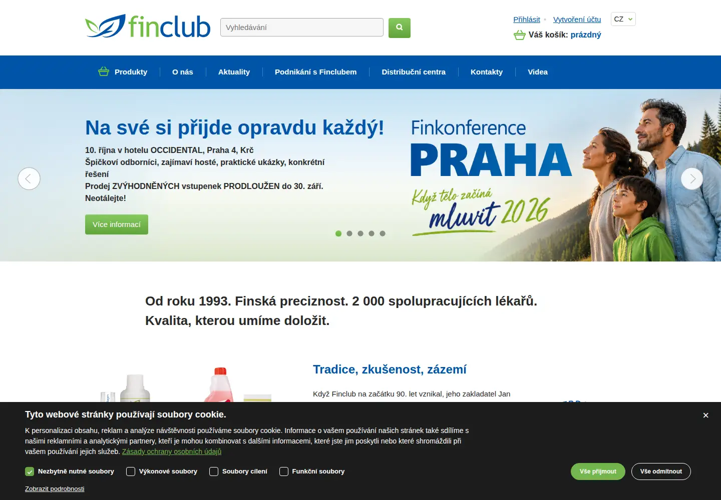 Captured homepage of finclub.cz in the current scan