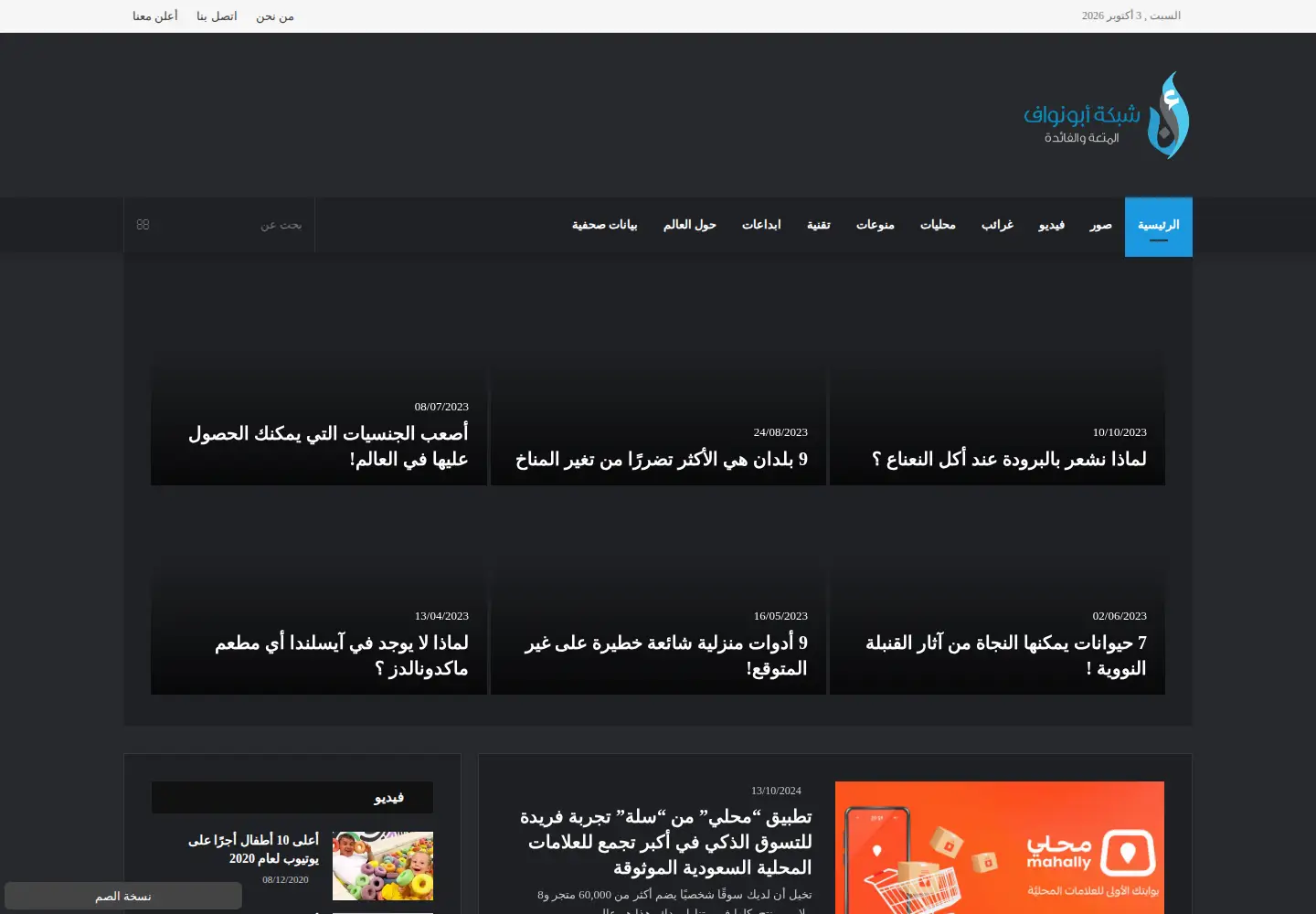 Captured homepage of abunawaf.com in the current scan
